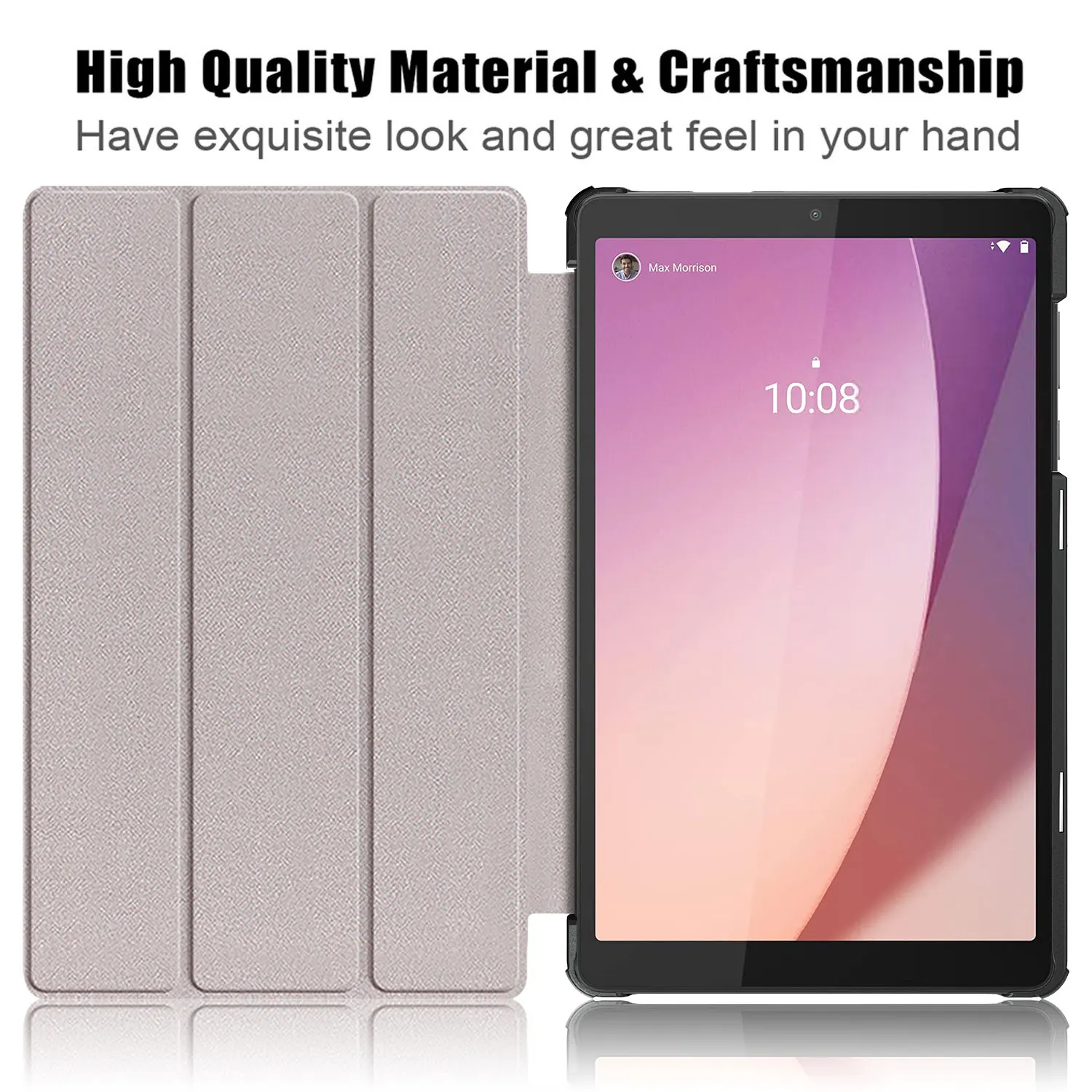 Magnet Stand PU Leather Case Flip Cover Hard Shell for Lenovo Tab M8 4th Gen TB-300FU 2023 New Tablet Shell