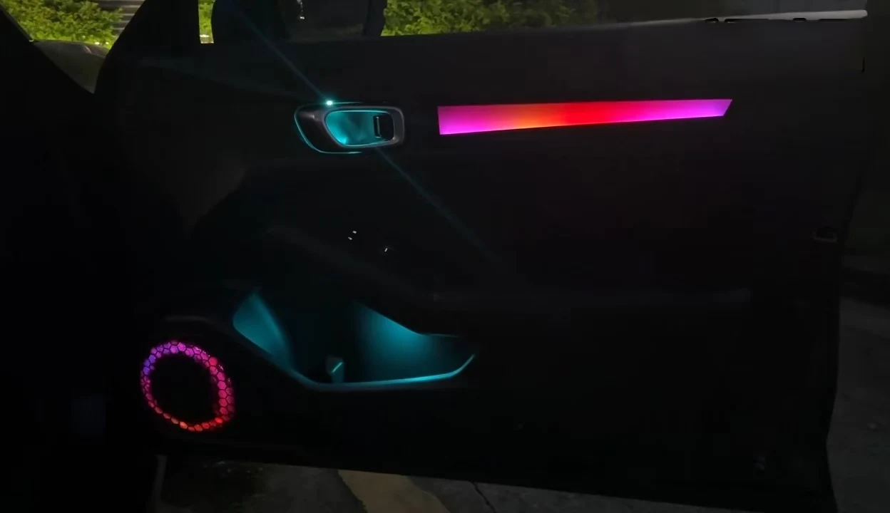 Ambient lights Streamer dynamic Piano black +Big passenger mold+reading light for Honda Civic/Integra(2022-2023)