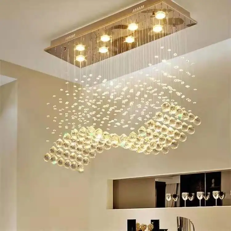 Modern ceiling crystal chandelier led fiber optic chandelier dining room lighting chandelier
