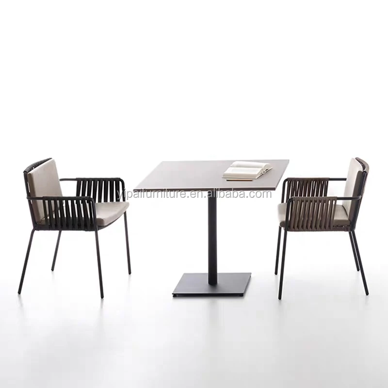 Уличный стол и стул для балкона простой удобный уличный стол и стул кофейный набор из алюминиевой веревки
