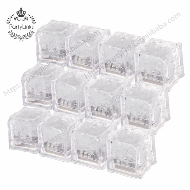 12pcs LED Ice Cubes Glowing Party Ball Flash Light Luminous Neon Wedding Festival Christmas Bar Wine Glass Decoration Supplies