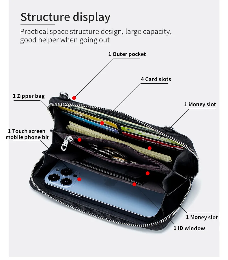 Hot Selling First Layer Genuine Leather Touch Screen Crossbody Bag Women Shoulder Bag