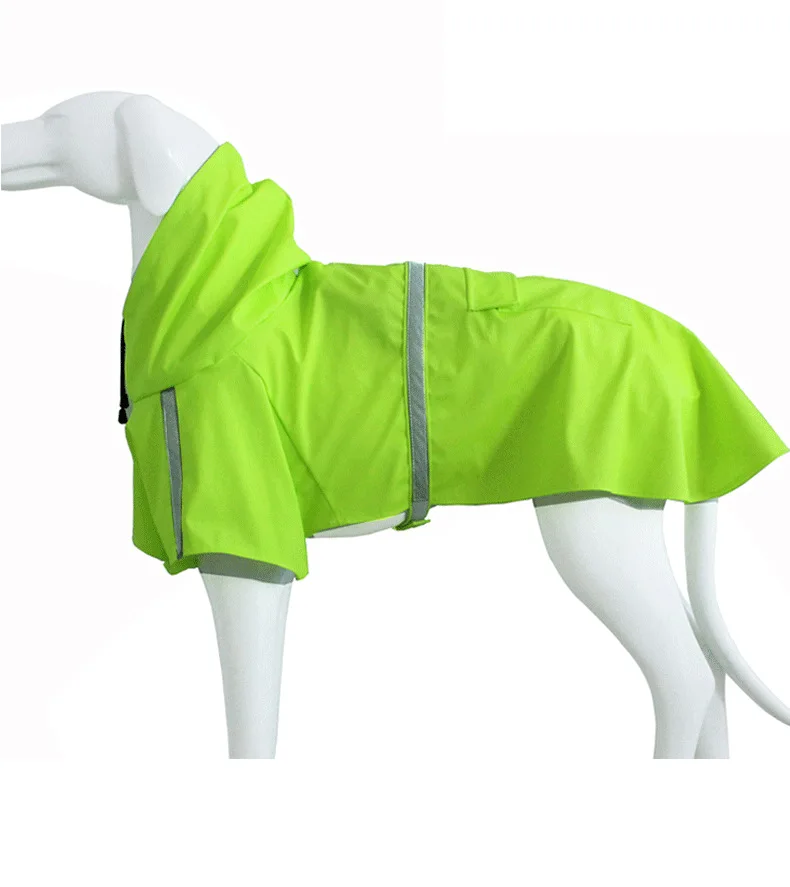 Hot Sale Pet Yellow Stripe Large Dog Raincoat With Hood Large Dog Rain Coat Jacket Reflective Adjustable Pet Dog Raincoat