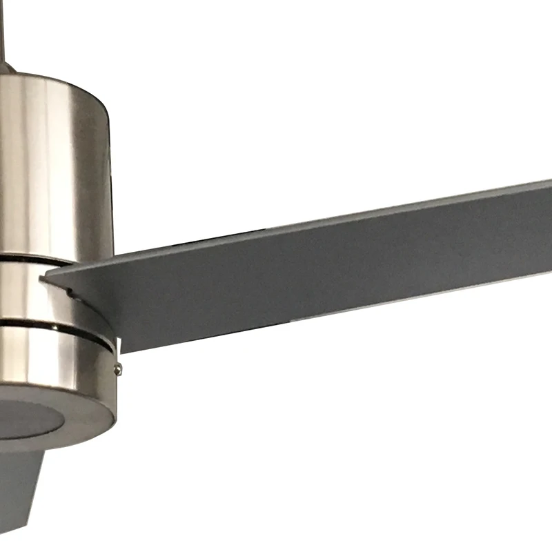 48 inch Modern Air Cooling Fan Home Decorative Brushed Nickel LED Ceiling Fan with 3 Plywood Blades, include Remote control