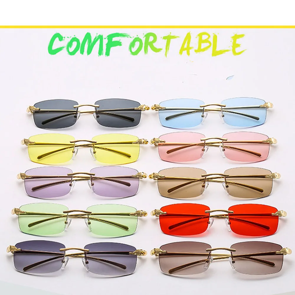 stylish luxury2020 frameless eyewear sunglasses women eye wear glasses