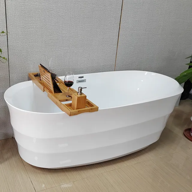 Bathroom Bathtub Luxury Lightweight Ceramic Hydraulic Vortex Acrylic Independent Bathtub