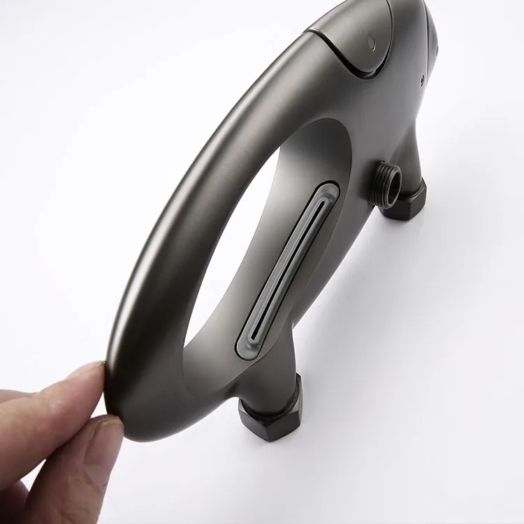 China Factory UFO Shaped Gun Grey Brass Exposed Shower Valve Mixer Thermostatic Bathroom Mixing Valve