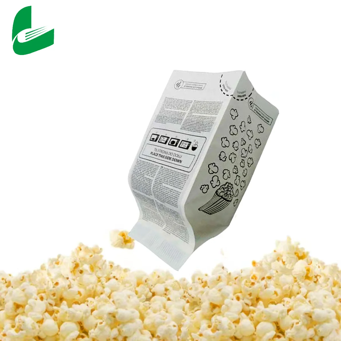 Huafeng mini food grade biodegradable printing kraft microwave popcorn paper bags