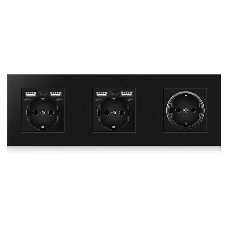NOVSKI PC material German popular 258 * 86mm triple wall sockets USB sockets