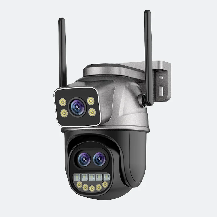 9MP Dual Screen Wireless 2-way Audio Double Light Alert Color Night Vision Security Wifi IP Ptz Outdoor Camera Cctv