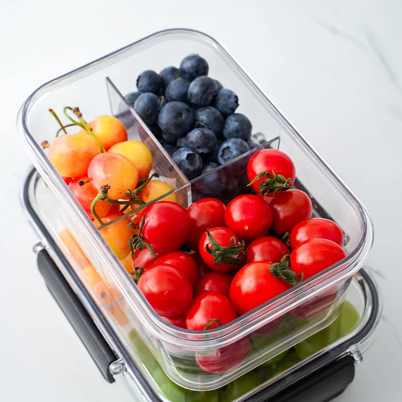 Wholesale Portable Prep Kids Bento Lunch Box Transparent plastic Airtight Fruit Food Storage Container Set