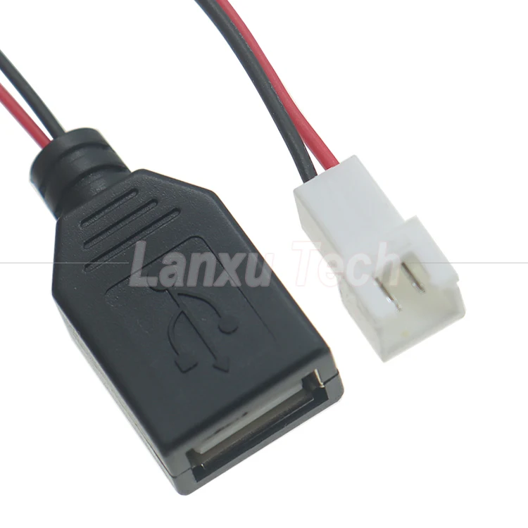 USB Type A Female to JST XH 2.54 Pitch 2 Pin Female Socket Cable