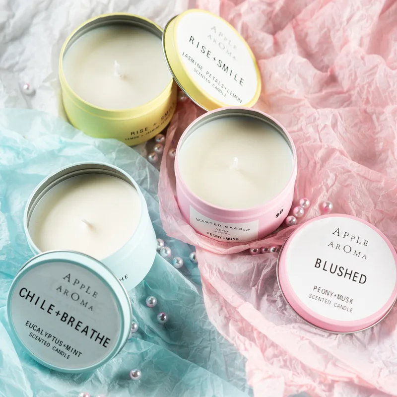 scented candle luxury custom tin soy wax personalized candles perfumed candle