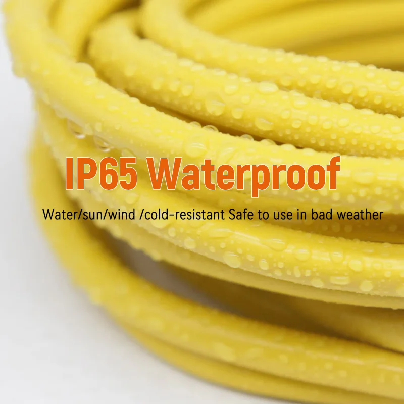 USA  Outdoor Extension Cord 25 Ft 12 gauge 3 prong Heavy Duty SJTW Cord Yellow lighted