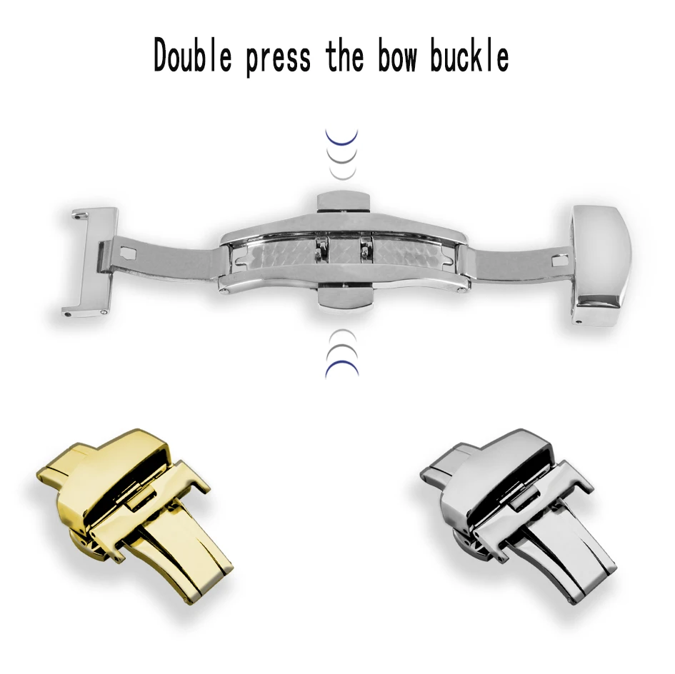 Custom  Watch Buckle  18mm 20mm 22mm 24mm Deployment Clasp For Watch Strap Folding Butterfly Stainless Steel Watch Buckle