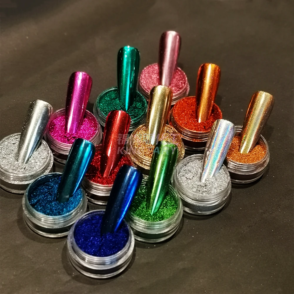 Bright monochrome nail paint magic mirror powder