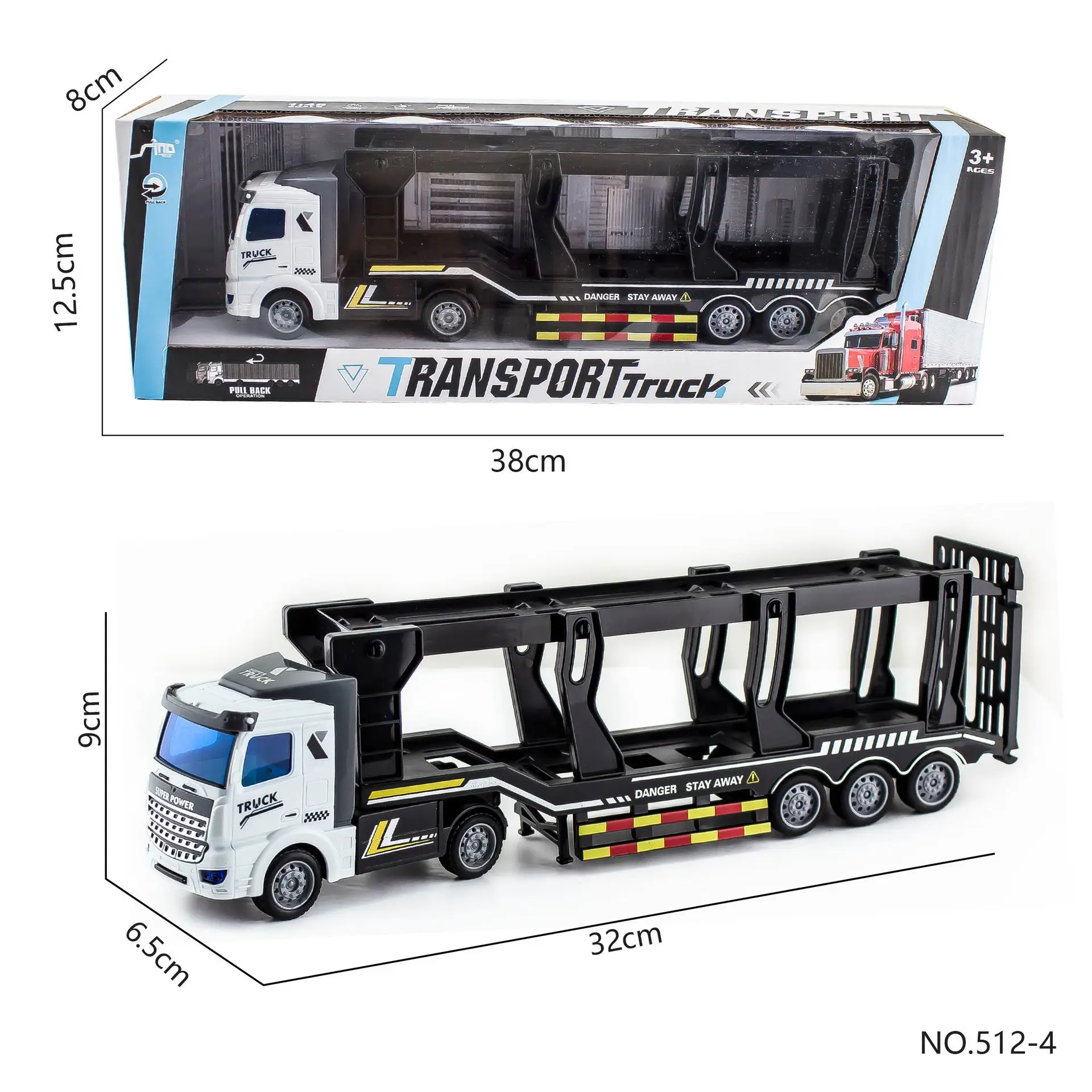 Jiefan cross-border semi-trailer heavy engineering dump transport container tank boy model pull-back tow truck toy