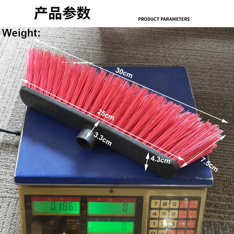 HQ0570R red color brush bristle soft broom for indoor cleaning promotion