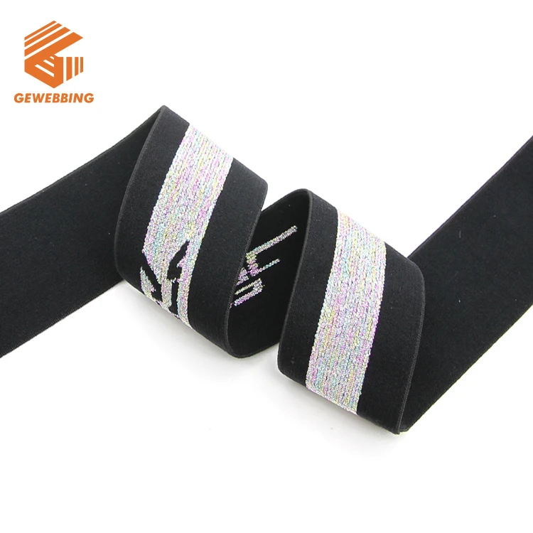 Recycled Elastic Band Soft Recycled Polyamide Webbing 38mm 50mm Elastic Webbing Belt Jacquard Elastic Band With Logo