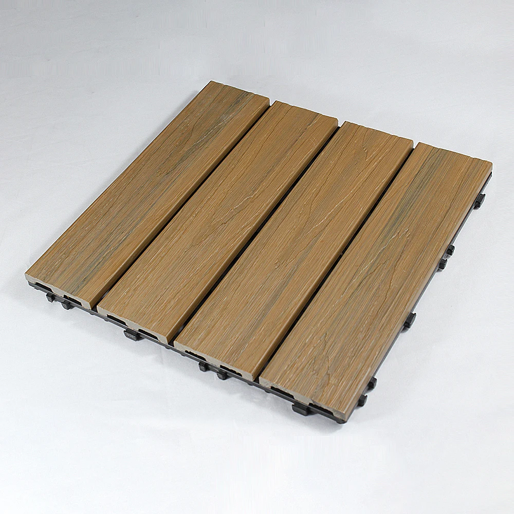 cheap composite outdoor floor tiles Thickness18mm wpc interlocking decking tiles