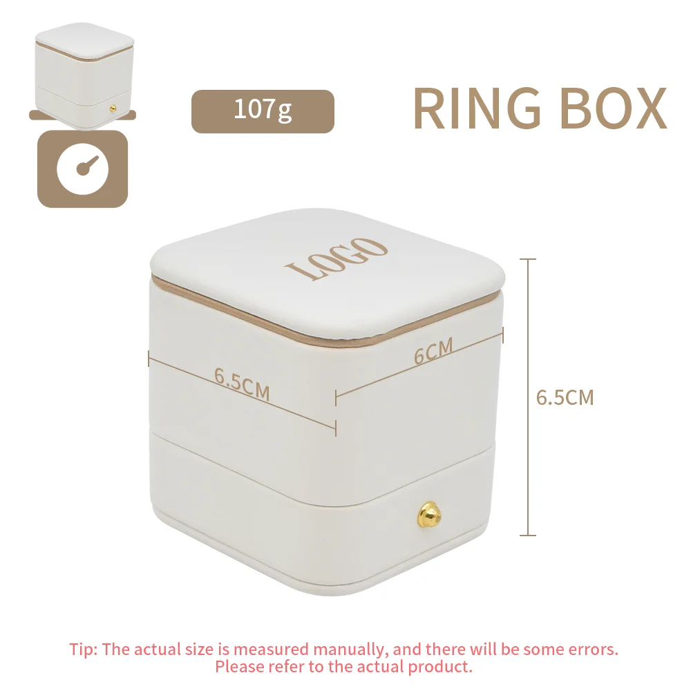 Wholesale Custom Logo PU Leather Hand Made Earring Bracelet Necklace Ring White Jewelry Packaging Box