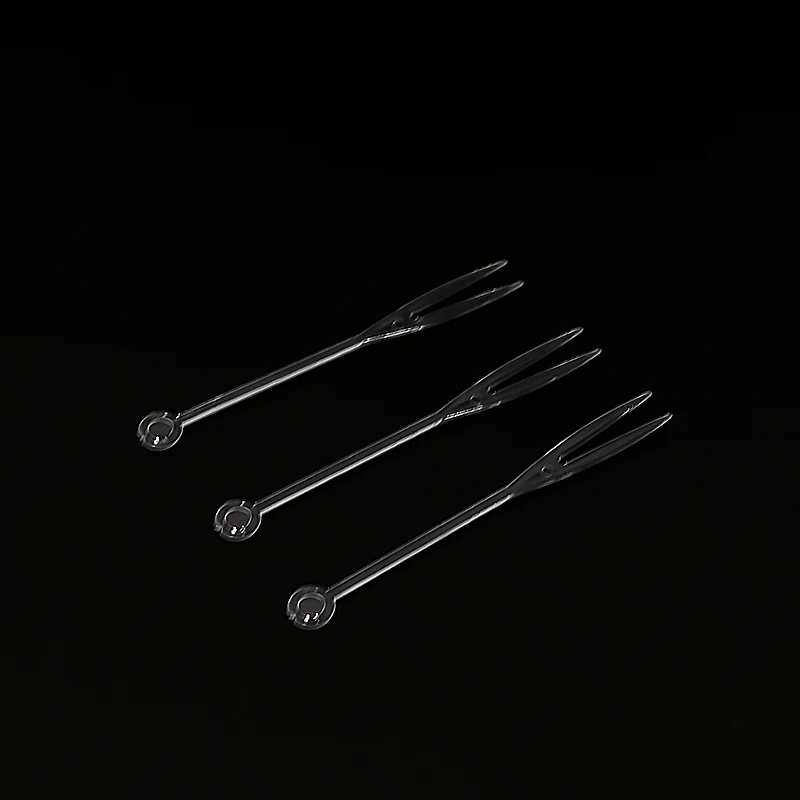 Пластиковая одноразовая прозрачная мини-вилка для торта, фруктов, Луны, торта