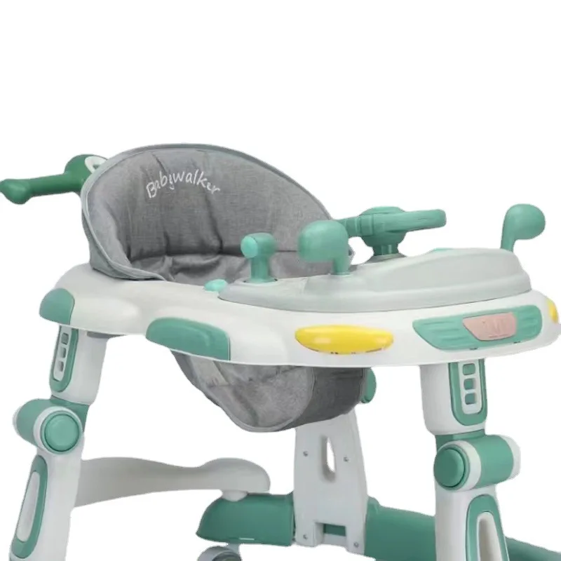 3in1 Baby walker 6 PU Wheels Cheap Custom Logo music light sit-to-stand learning
