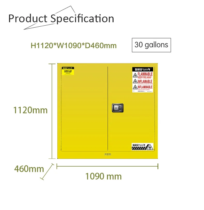 Golden Knight Double-walled Steel 30 gallons Safety Storage Cabinet for Flammable Liquid Storage industrial use