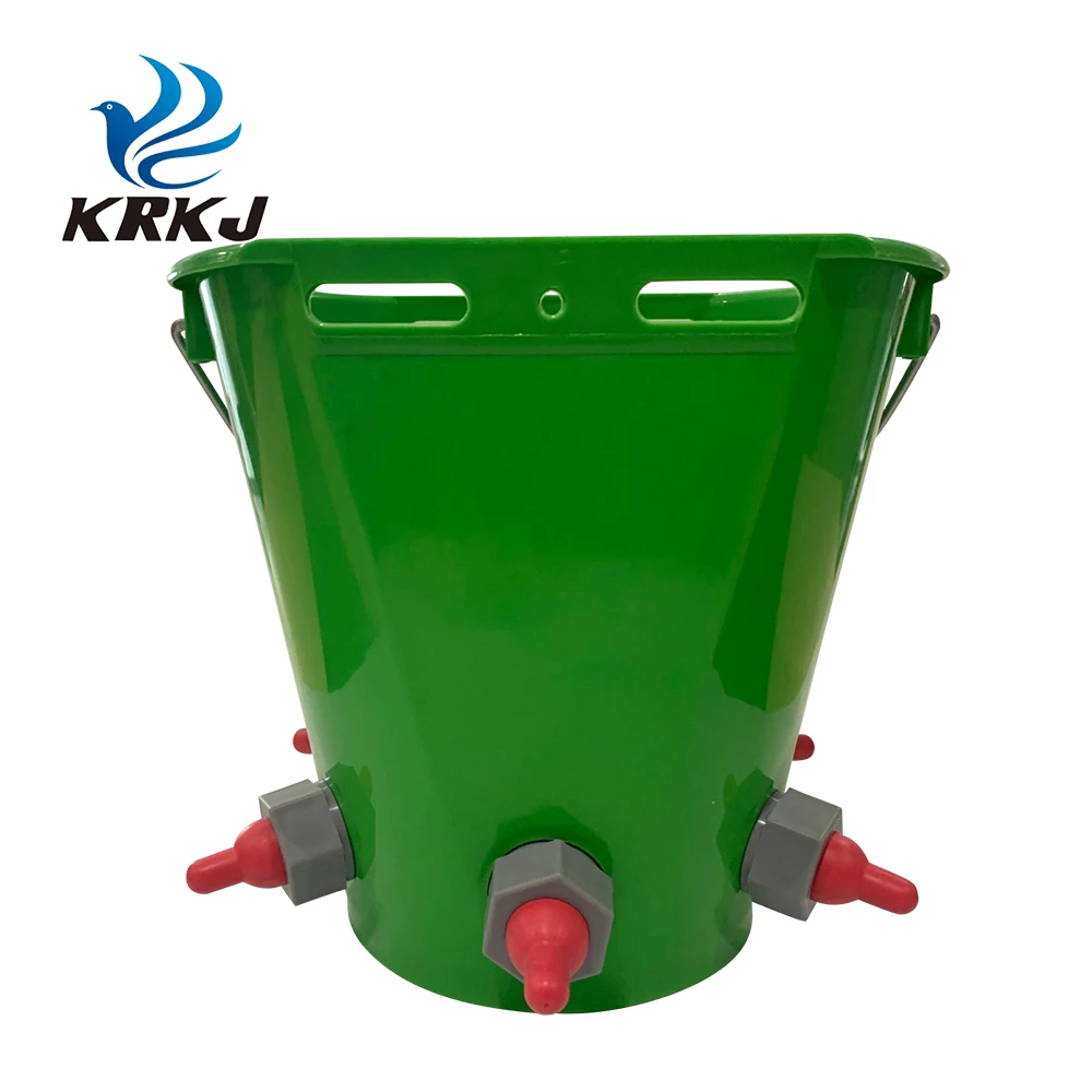 Cettia KD960 8L livestock animal milk bucket calf feeder with teats for cow or horse feeding