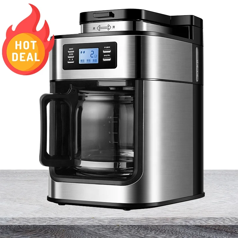 Hot Selling Automatic Drip Grinding Office Cafe 1.2l Americano Electric Coffee Maker Espresso Machine