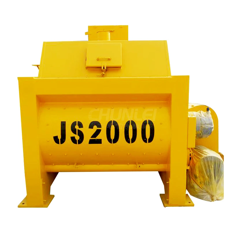 Высокое качество JS 500 1000 2000 3000 Горизонтальный двухвальный Бетономешалка для продажи