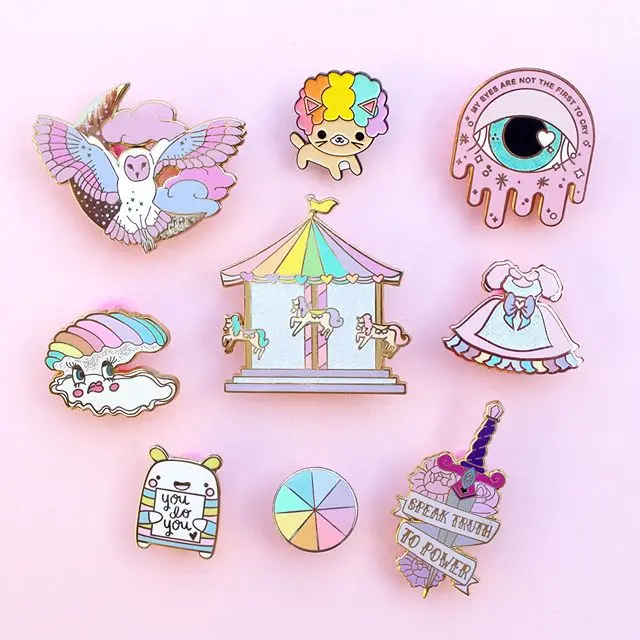 Gold Plated Cute Brooch Cheap Lapel Pins No Minimum Order Custom Hard Enamel  Pin