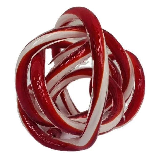 Custom Modern Art Crystal Glass Ornament for Wholesale High Quality Handmade Decorative Craft Glass Knot with Unique Design