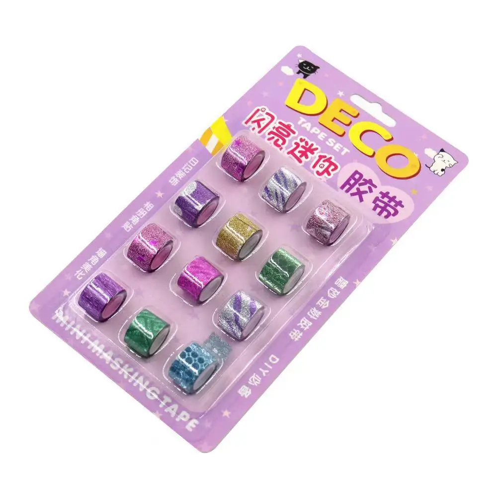 Cheap Stationery Decoration Shiny Glitter Tape Set For Gift Wall Decoration