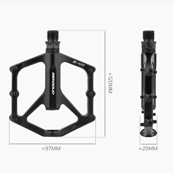 Lightweight Increased Thread Bicycle Pedals Aluminum Alloy BMX Road Mountain Bike Anti-slip Flat Pedal Cycling Accessories