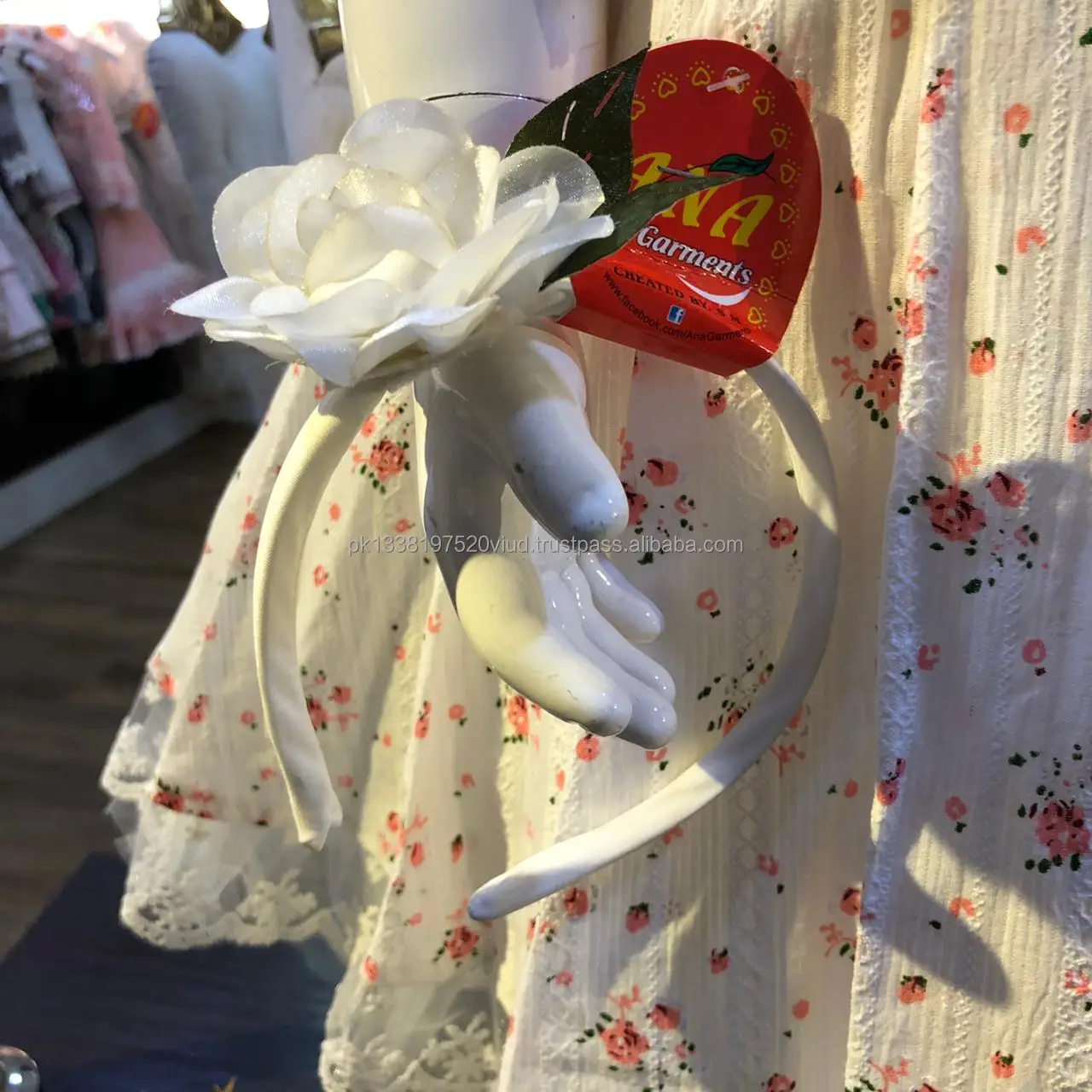 tail printed cotton frock with hairband best pakistani design with nice quality baby girl party dresses