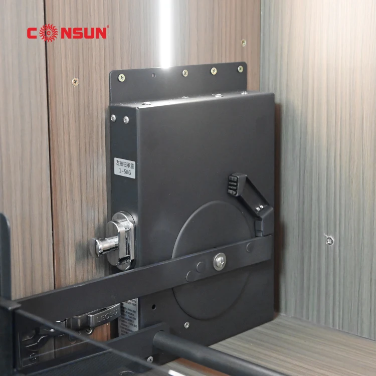 Kitchen Storage Accessories Modern Metal Iron Lift Basket Adjustable Pull-Down Shelves Cabinet Elevator Basket