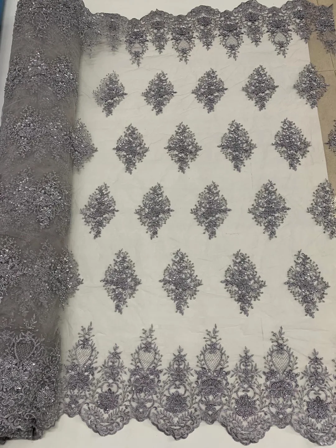 design small MOQ  haute couture  lace fabric  designs in champagne  color