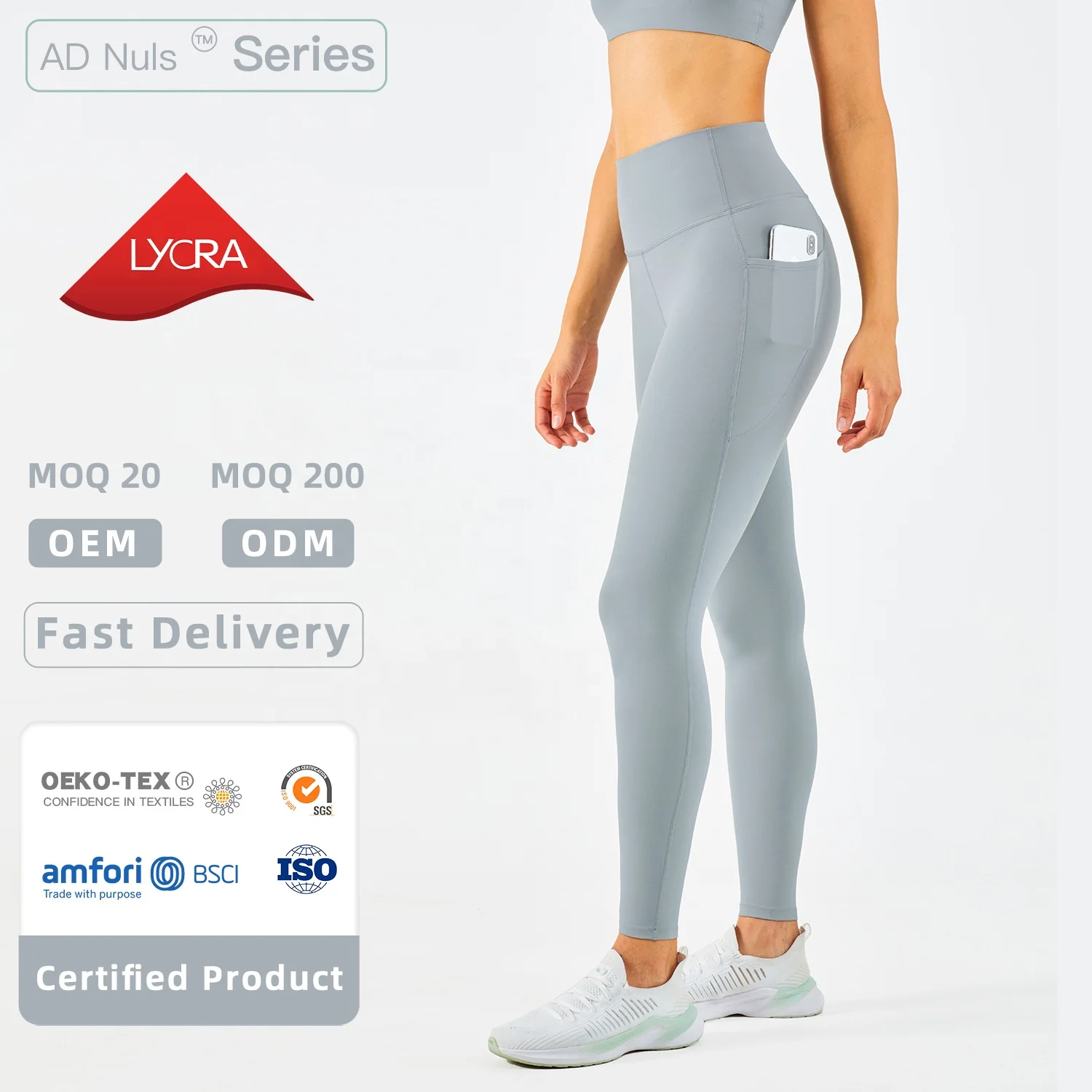 Super High Waist Women Yoga Leggings OEM Scrunch Butt Sports Pants With Pockets