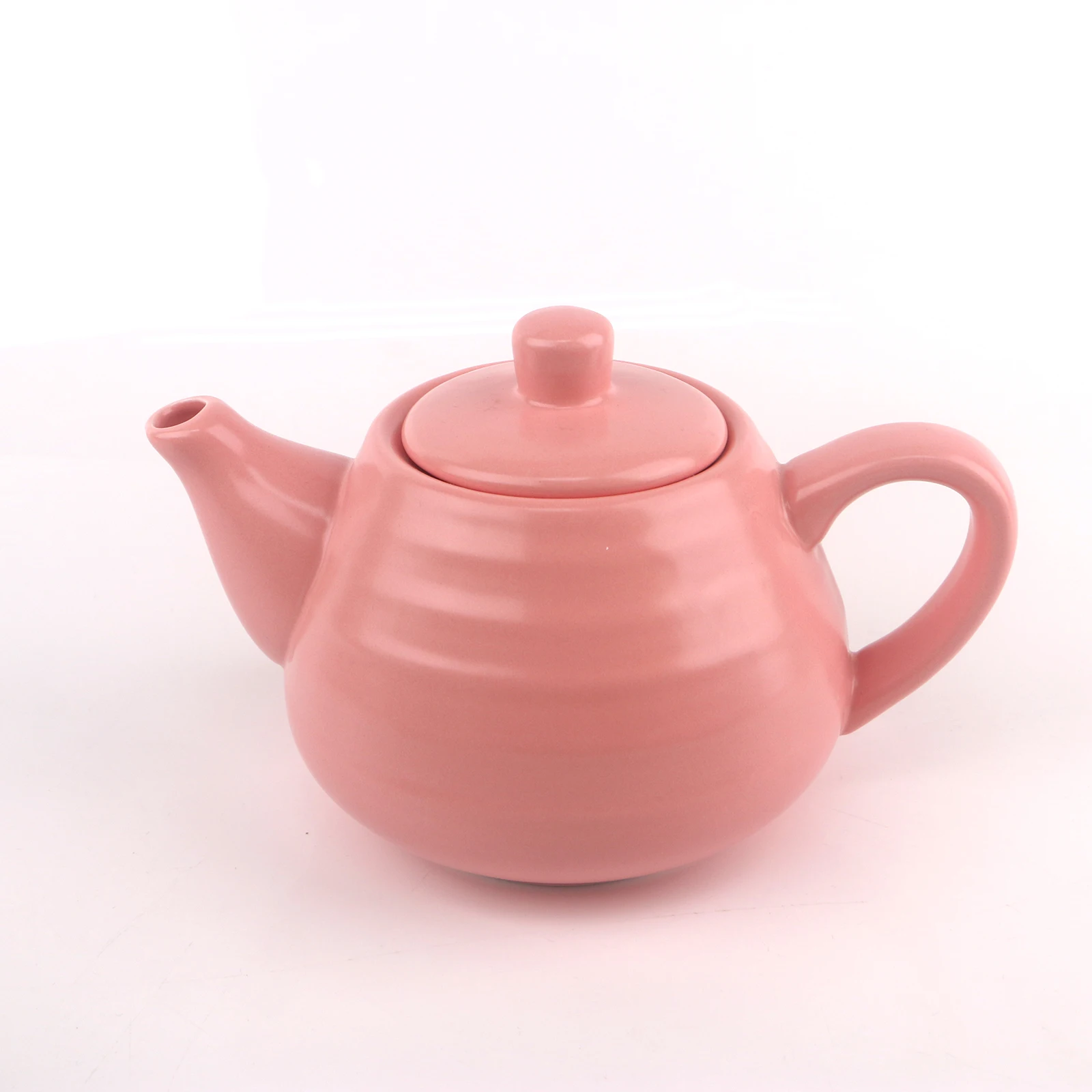 Wholesale Modern Design Handle Ceramic matte colorful glazed Stripes Tea Pot