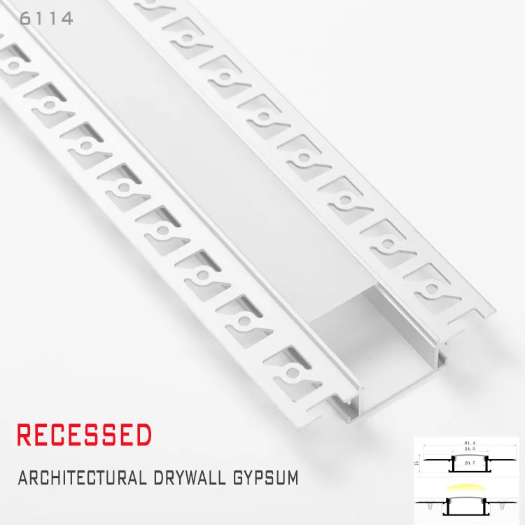 Ceiling Wall Alu Profil Channel housing Recessed Architectural Drywall Gypsum Plaster in LED Aluminium Profile