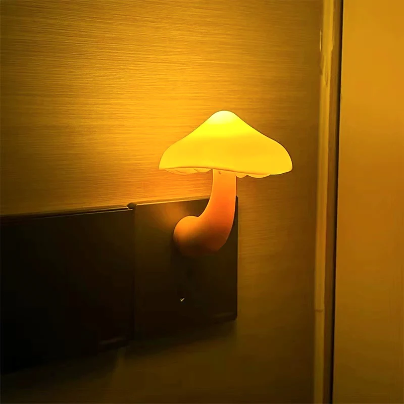 Factory Directly Night Lamp Cute Cordless EU US Plug Mushroom Sensor Bedside Night Light