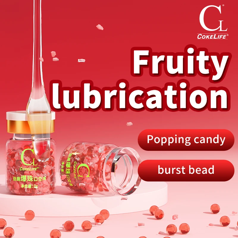CokeLife OEM Popping Candy Oral Lube Free Sample Burst Bead Intimate Lubricant Yoni Gel Sex Water Based Fruity Lubricant for Sex