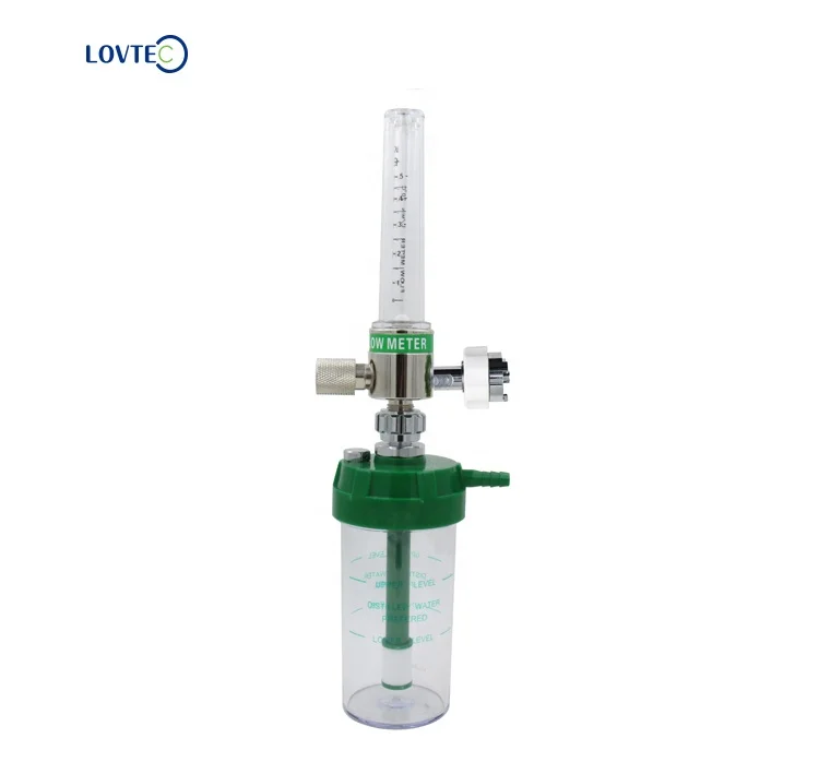Lovtec low price Short delivery time Oxygen regulator Flow Meter  Oxigen gas connector with humidifier bottle