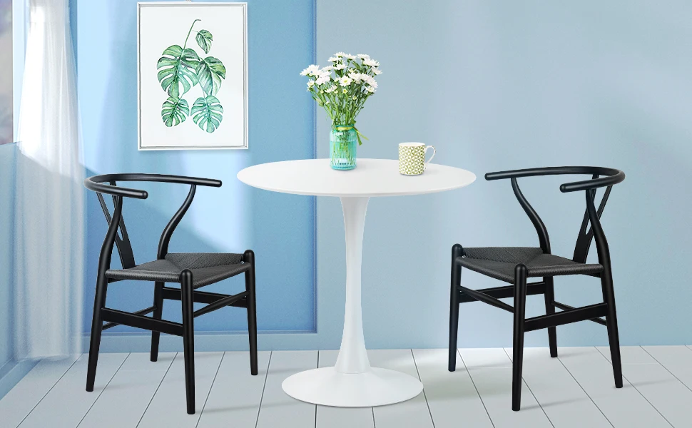 RTS Modern Minimalist Dining Chair Set 4 seater 32inch tulip solid wood Dining table