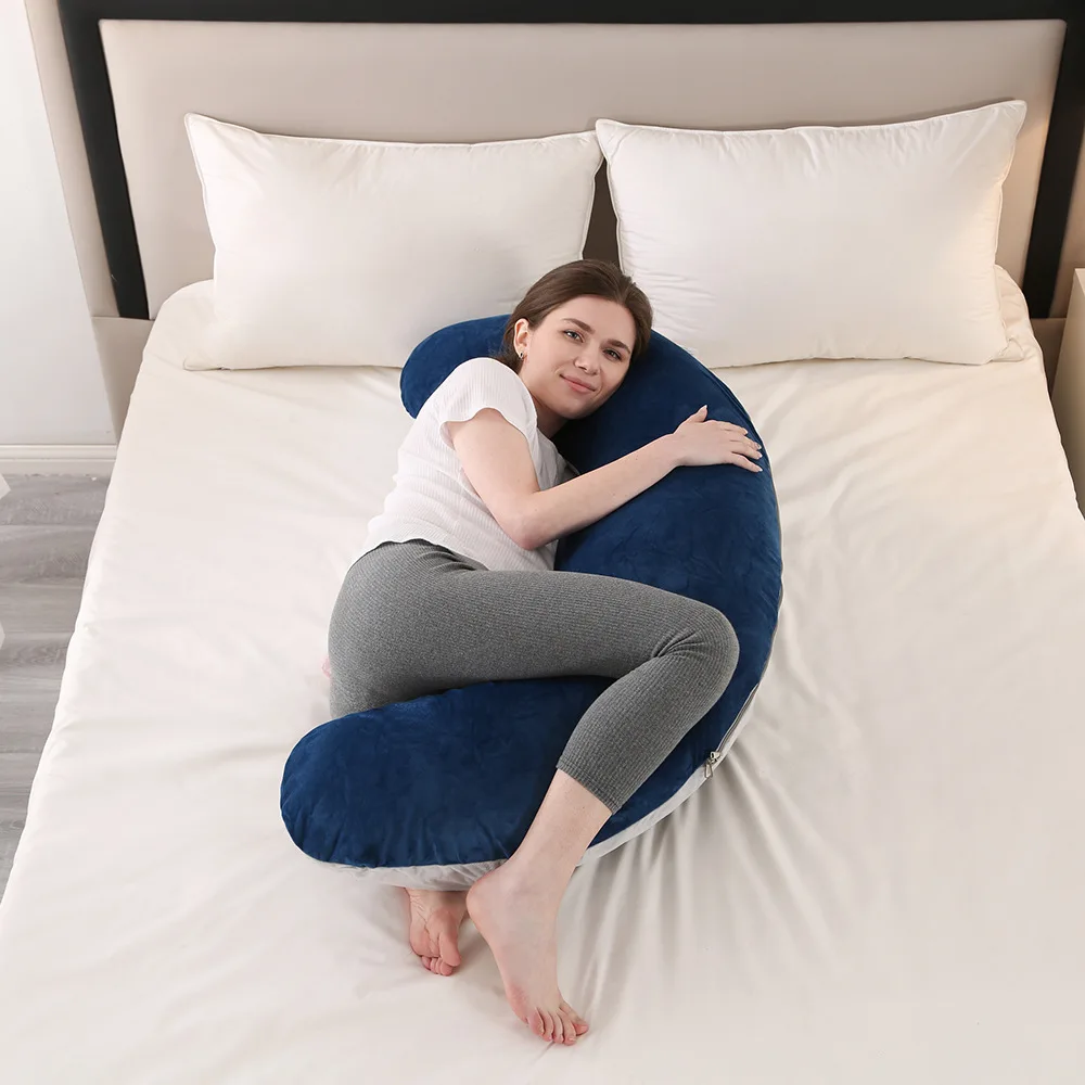 2023 New arrival Custom Wholesale C-Shaped Super Soft Cotton Full Pregnancy Pillow & Maternity Body Pillow For Pregnant