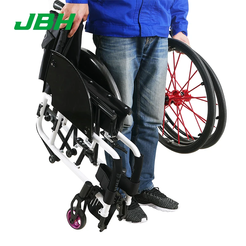 JBH High Quality Active Disabled sports Folding Wheelchair Foldable