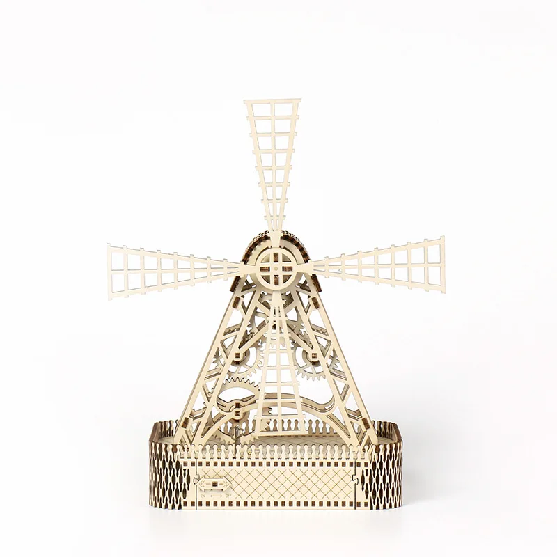 3d DIY handmade wooden splicing toy model assembly windmill assembly toy puzzle
