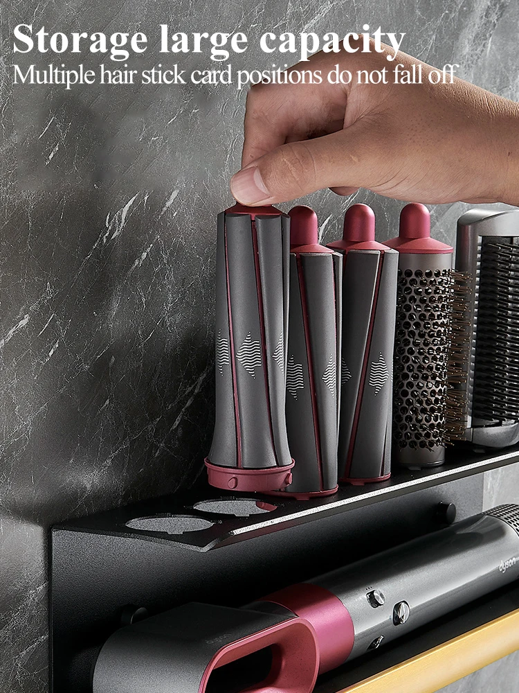 Aluminum Dyson Wall-Mounted Hair Dryer Bracket Bathroom Organizer Rack