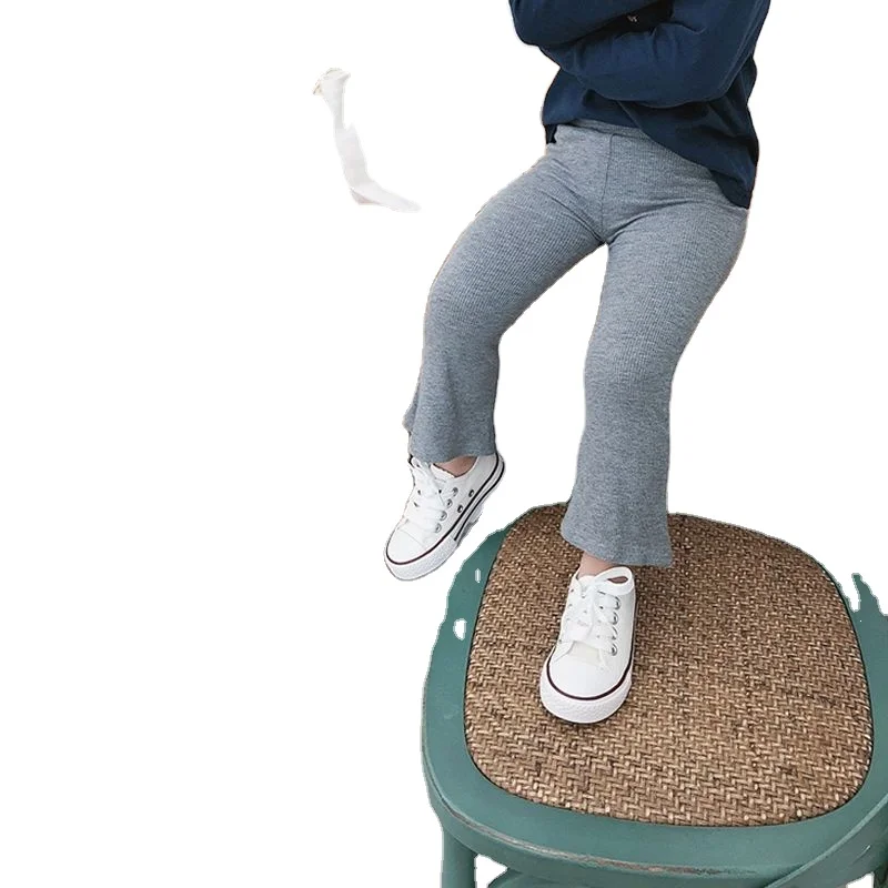 Брюки-клеш в стиле ретро для девочек, эластичные леггинсы с широкими штанинами в иностранном стиле, модные штаны для детей, P18, весна